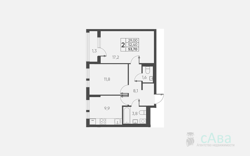 <span>Продается 2-комн. квартира,</span><span>52.40 м², 15/15 этаж </span> фото 0