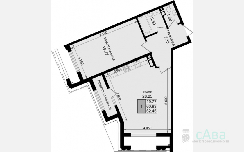 <span>Продается 1-комн. квартира,</span><span>60.83 м², 8/8 этаж </span> фото 0