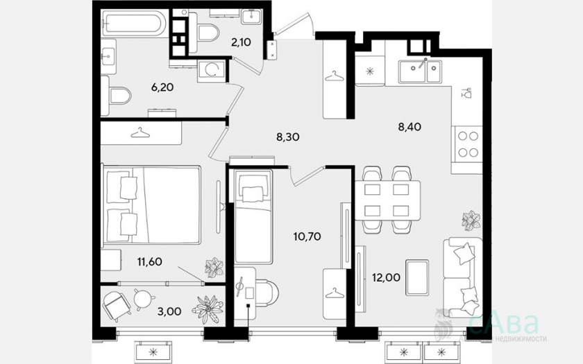 <span>Продается 3-комн. квартира,</span><span>59.30 м², 8/9 этаж </span> фото 0