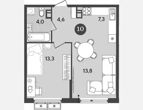 студия, 21.80 м², 9/18 этаж фото 3