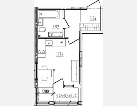 студия, 21 м², 9/9 этаж фото 0
