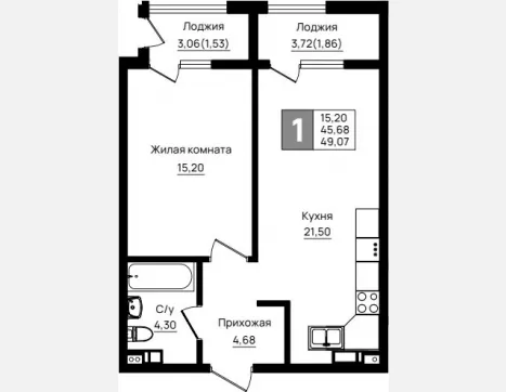 студия, 27.08 м², 9/18 этаж фото 2