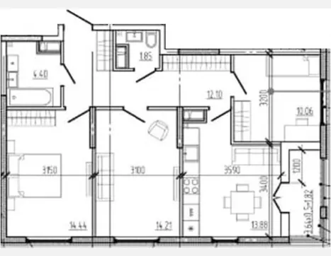 3-комн. квартира, 70.94 м², 6/18 этаж фото 0