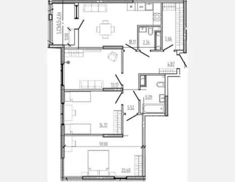 4-комн. квартира, 89.33 м², 4/18 этаж фото 0