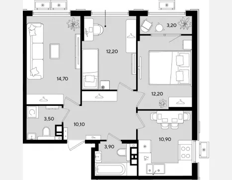 3-комн. квартира, 67.50 м², 3/9 этаж фото 0