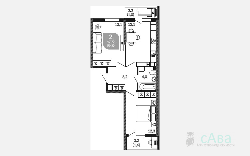 <span>Продается 2-комн. квартира,</span><span>47.70 м², 20/23 этаж </span> фото 0