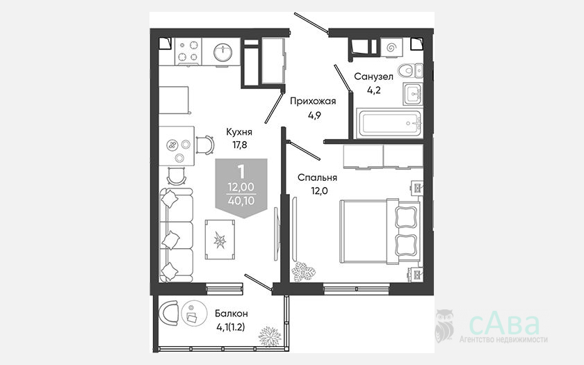 <span>Продается 2-комн. квартира,</span><span>38.90 м², 24/24 этаж </span> фото 0