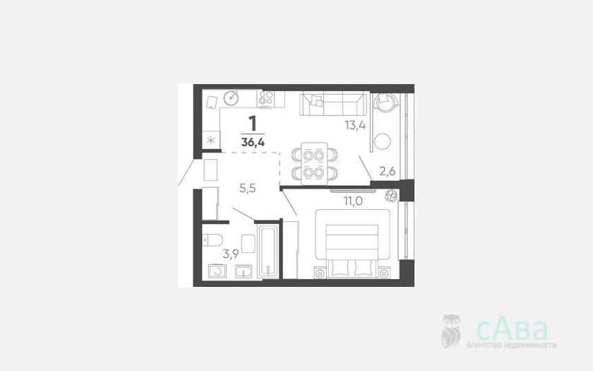 <span>Продается 1-комн. квартира,</span><span>35.10 м², 18/24 этаж </span> фото 0
