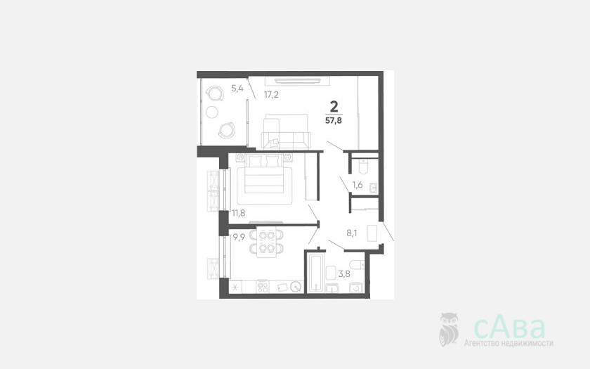 <span>Продается 2-комн. квартира,</span><span>52.40 м², 14/15 этаж </span> фото 0
