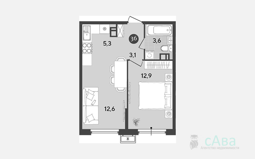 <span>Продается 2-комн. квартира,</span><span>37.50 м², 7/18 этаж </span> фото 0