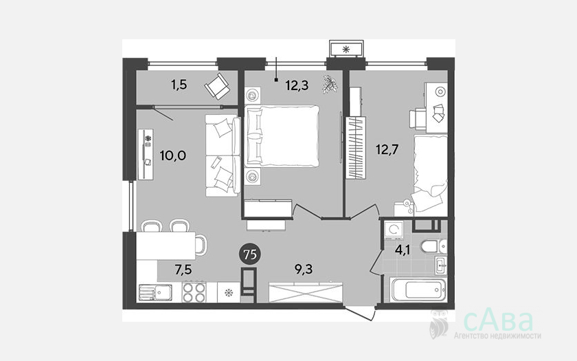 <span>Продается 3-комн. квартира,</span><span>55.90 м², 10/18 этаж </span> фото 0