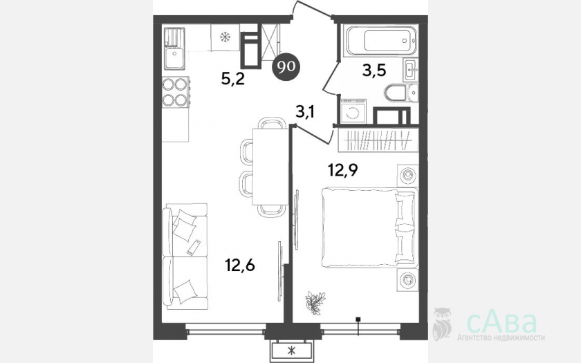 <span>Продается 3-комн. квартира,</span><span>57.30 м², 9/9 этаж </span> фото 4