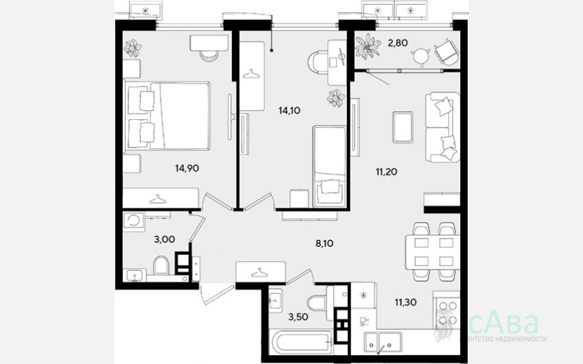 <span>Продается 3-комн. квартира,</span><span>66.10 м², 7/18 этаж </span> фото 0
