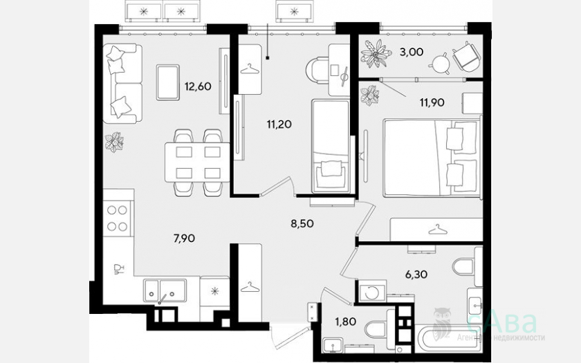 <span>Продается 3-комн. квартира,</span><span>60.20 м², 8/9 этаж </span> фото 0