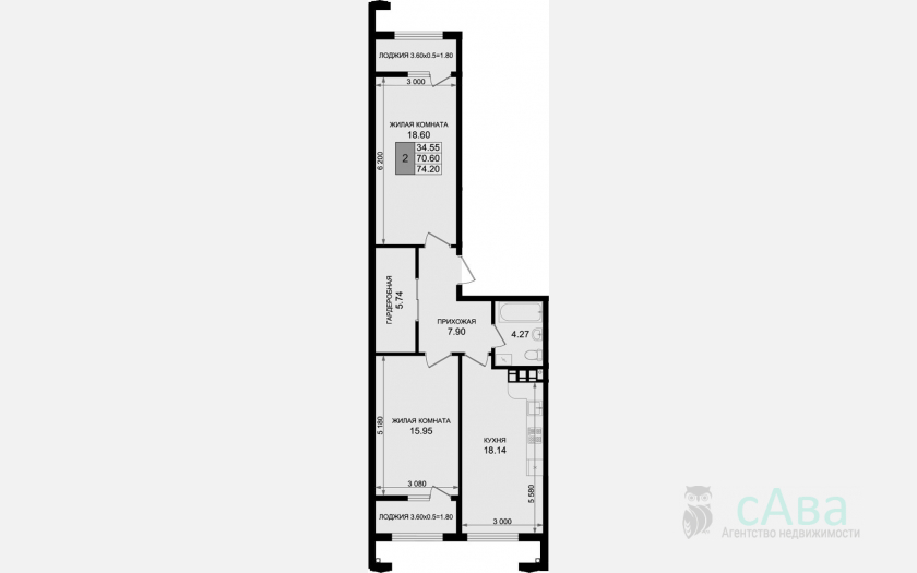 <span>Продается 2-комн. квартира,</span><span>70.60 м², 2/8 этаж </span> фото 0