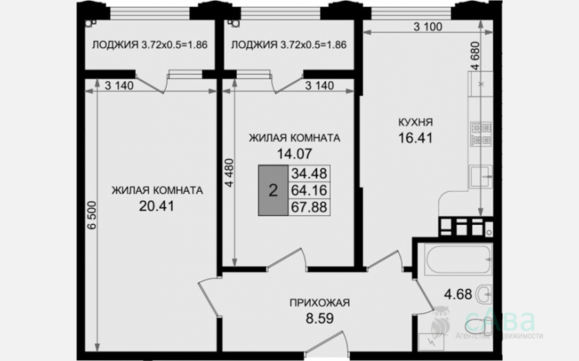 <span>Продается 2-комн. квартира,</span><span>64.16 м², 2/8 этаж </span> фото 0