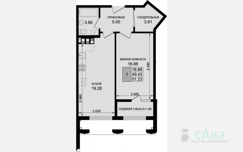 <span>Продается 1-комн. квартира,</span><span>49.43 м², 7/8 этаж </span> фото 0