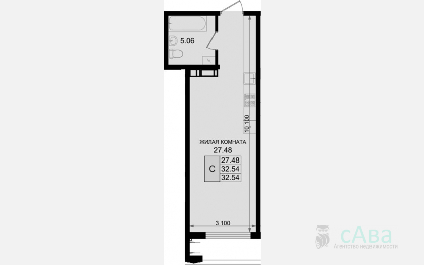 <span>Продается 1-комн. квартира,</span><span>53.60 м², 4/8 этаж </span> фото 4