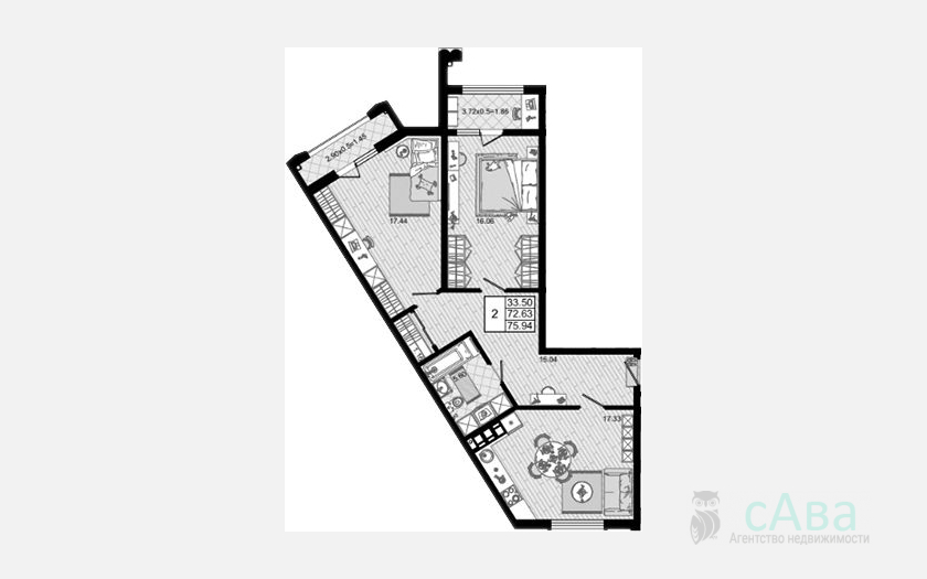 <span>Продается 1-комн. квартира,</span><span>49.24 м², 5/8 этаж </span> фото 8