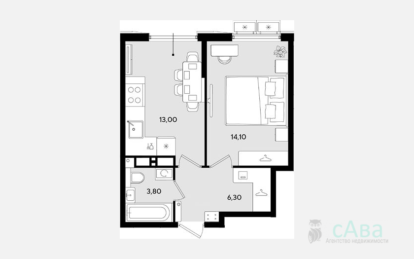 <span>Продается 1-комн. квартира,</span><span>37.20 м², 17/18 этаж </span> фото 0
