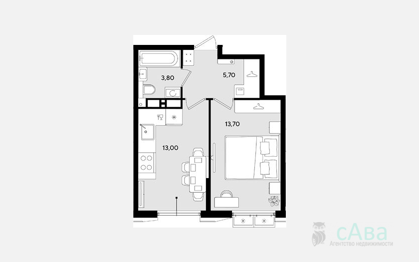 <span>Продается 1-комн. квартира,</span><span>36.20 м², 18/18 этаж </span> фото 0
