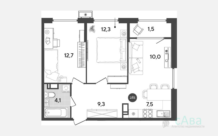 <span>Продается 3-комн. квартира,</span><span>55.90 м², 12/18 этаж </span> фото 0