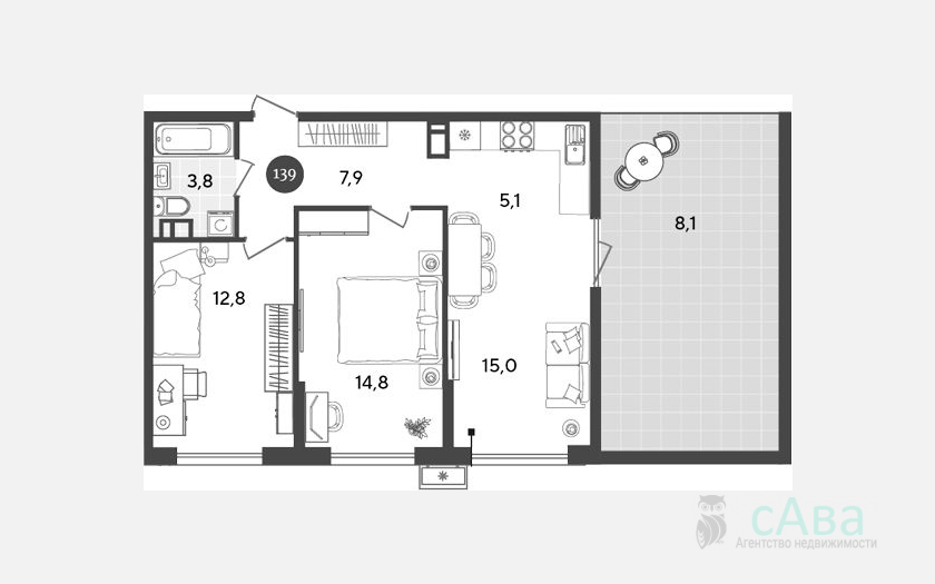 <span>Продается 3-комн. квартира,</span><span>59.40 м², 10/18 этаж </span> фото 0
