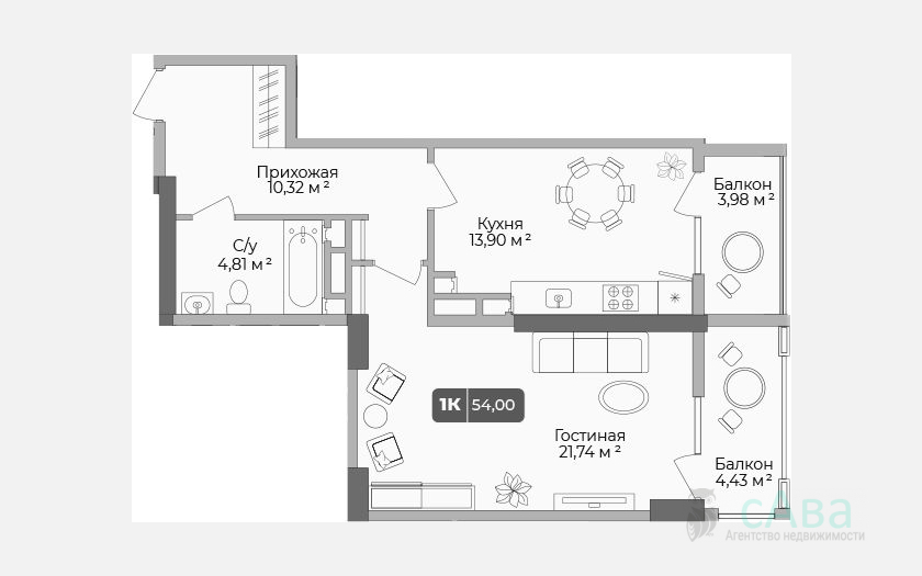 <span>Продается 1-комн. квартира,</span><span>51.48 м², 11/17 этаж </span> фото 0