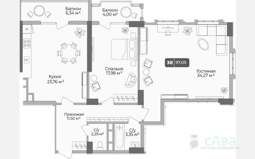 <span>Продается 2-комн. квартира,</span><span>93.95 м², 13/17 этаж </span> фото 0