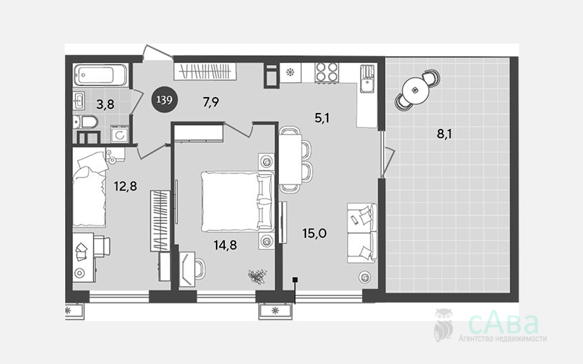<span>Продается 3-комн. квартира,</span><span>59.40 м², 10/18 этаж </span> фото 0