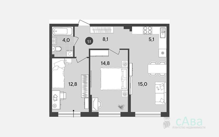 <span>Продается 3-комн. квартира,</span><span>59.80 м², 2/18 этаж </span> фото 0