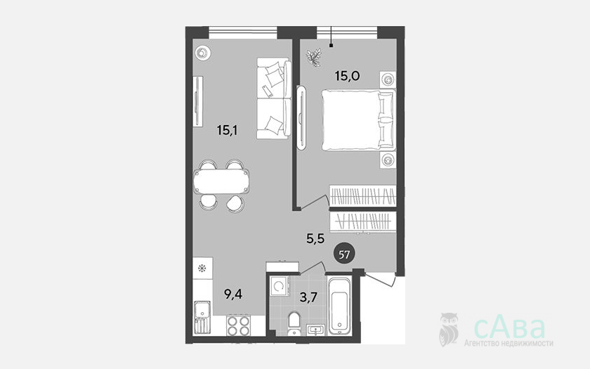<span>Продается 2-комн. квартира,</span><span>48.70 м², 2/18 этаж </span> фото 0