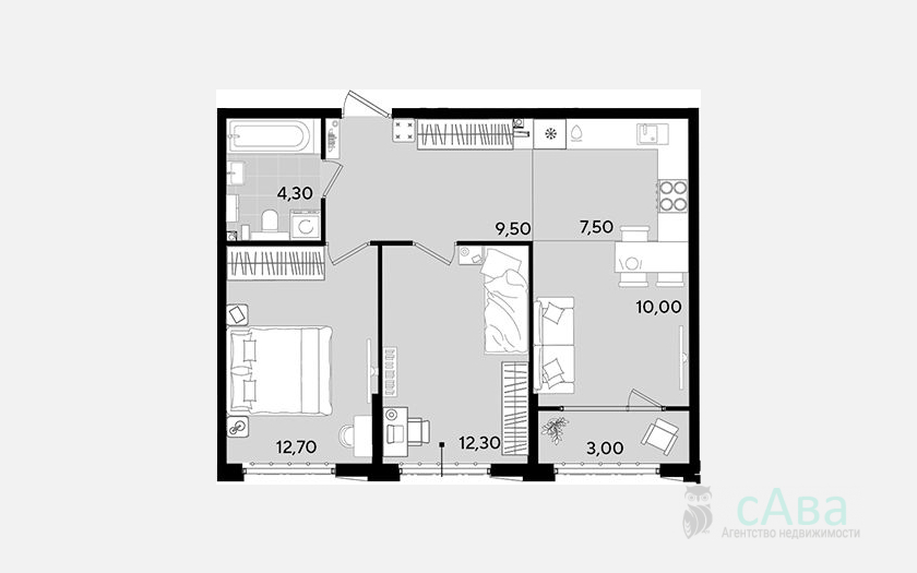 <span>Продается 3-комн. квартира,</span><span>54.80 м², 2/18 этаж </span> фото 0