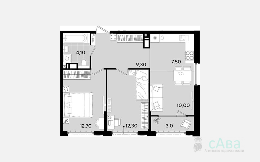 <span>Продается 3-комн. квартира,</span><span>54.40 м², 14/18 этаж </span> фото 0