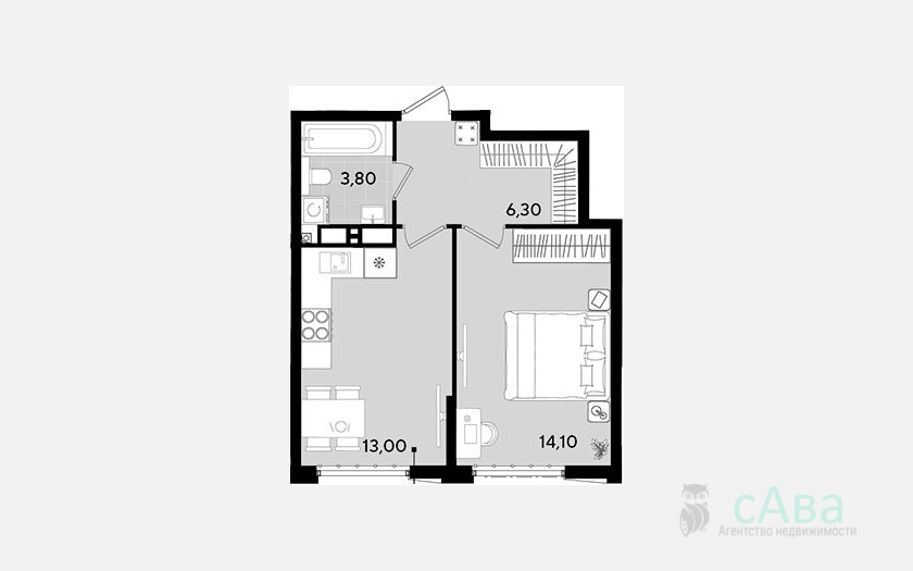 <span>Продается 1-комн. квартира,</span><span>37.20 м², 17/18 этаж </span> фото 0