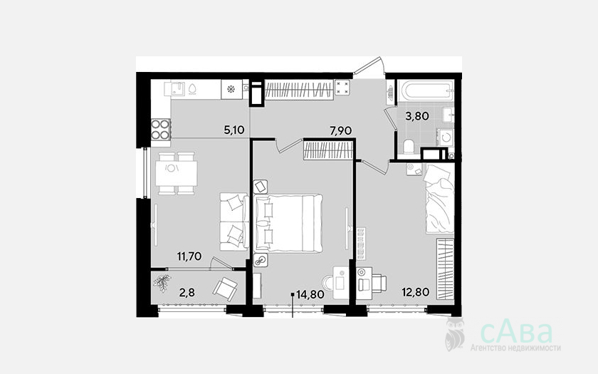 <span>Продается 3-комн. квартира,</span><span>56.10 м², 14/18 этаж </span> фото 0