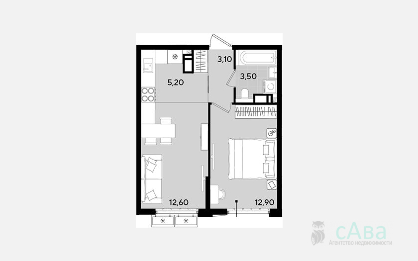 <span>Продается 3-комн. квартира,</span><span>54.60 м², 9/18 этаж </span> фото 1