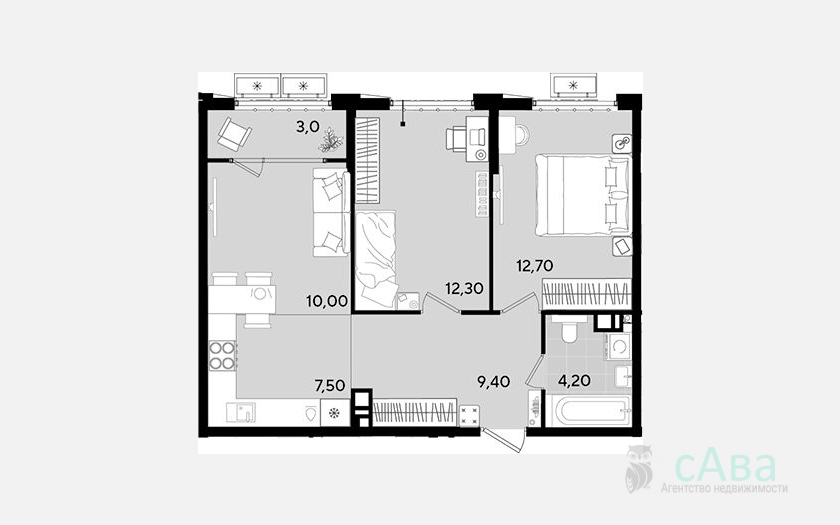 <span>Продается 3-комн. квартира,</span><span>54.60 м², 9/18 этаж </span> фото 0