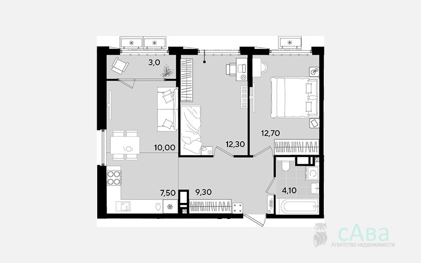 <span>Продается 3-комн. квартира,</span><span>54.40 м², 16/18 этаж </span> фото 0