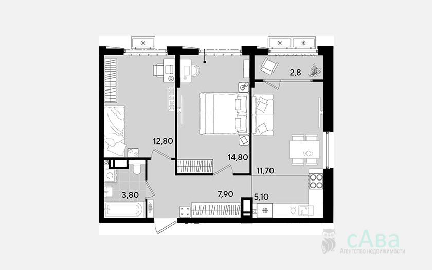 <span>Продается 3-комн. квартира,</span><span>54.70 м², 11/18 этаж </span> фото 0