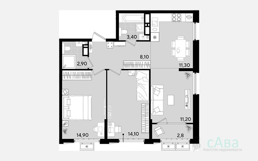 <span>Продается 3-комн. квартира,</span><span>64.50 м², 13/18 этаж </span> фото 0