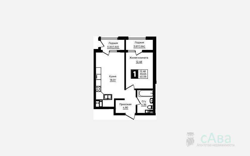 <span>Продается 1-комн. квартира,</span><span>39.65 м², 4/18 этаж </span> фото 0