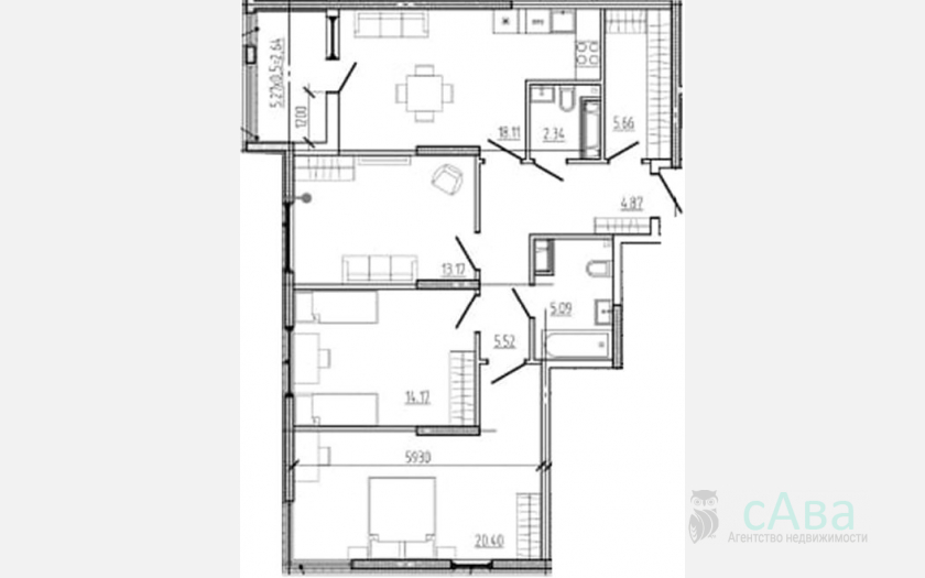 <span>Продается 4-комн. квартира,</span><span>89.33 м², 17/18 этаж </span> фото 0