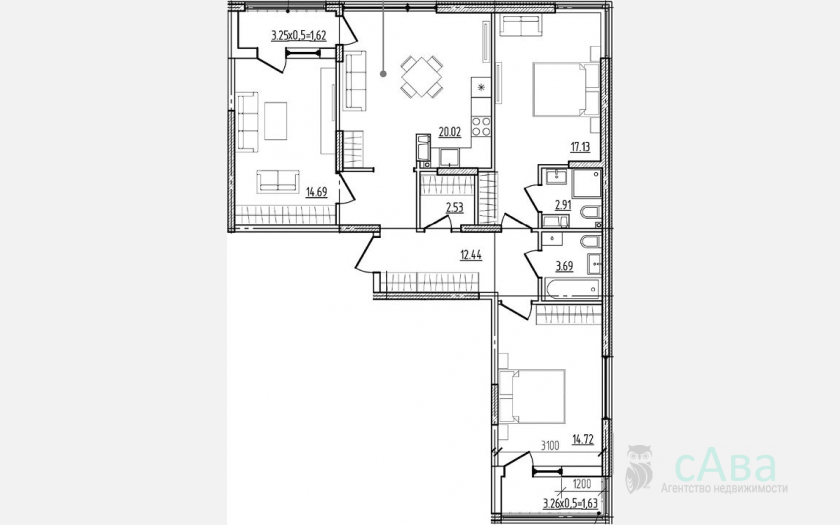 <span>Продается 3-комн. квартира,</span><span>88.44 м², 2/9 этаж </span> фото 0