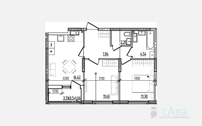 <span>Продается 2-комн. квартира,</span><span>51.89 м², 7/9 этаж </span> фото 0