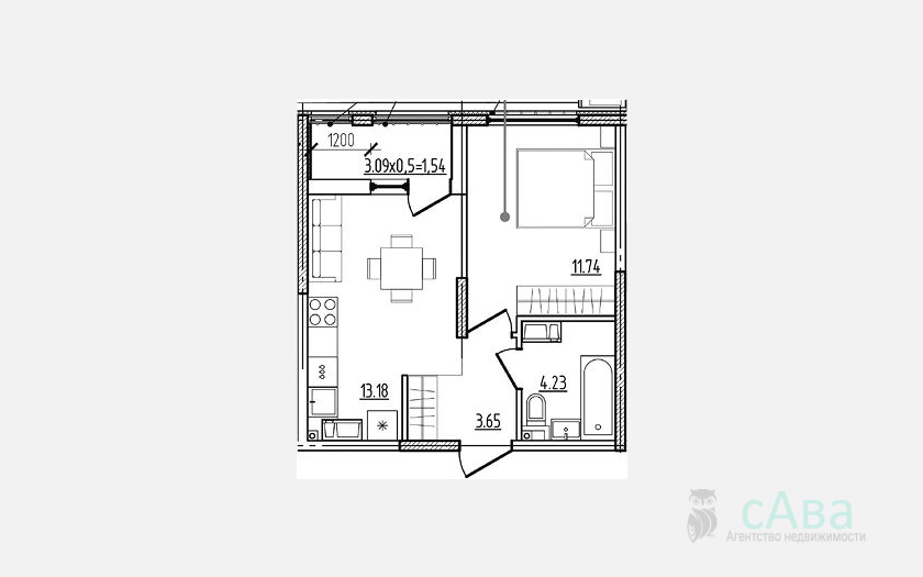 <span>Продается 1-комн. квартира,</span><span>32.80 м², 9/9 этаж </span> фото 0
