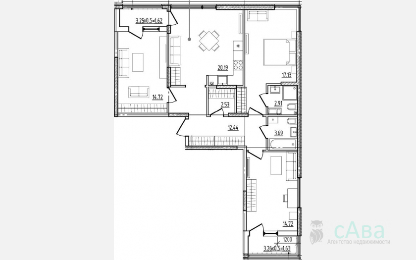 <span>Продается 3-комн. квартира,</span><span>88.61 м², 1/9 этаж </span> фото 0