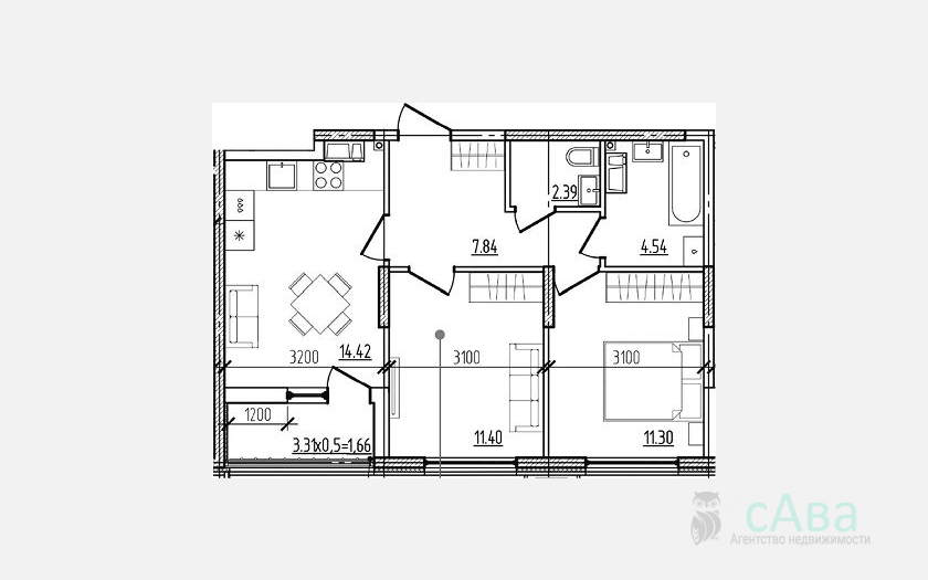 <span>Продается 2-комн. квартира,</span><span>51.89 м², 9/9 этаж </span> фото 0