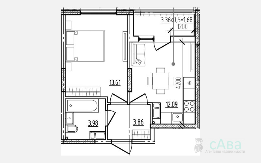<span>Продается 1-комн. квартира,</span><span>33.54 м², 7/9 этаж </span> фото 0