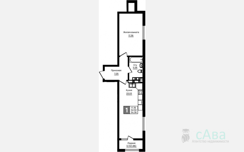 <span>Продается 1-комн. квартира,</span><span>52.50 м², 10/18 этаж </span> фото 0